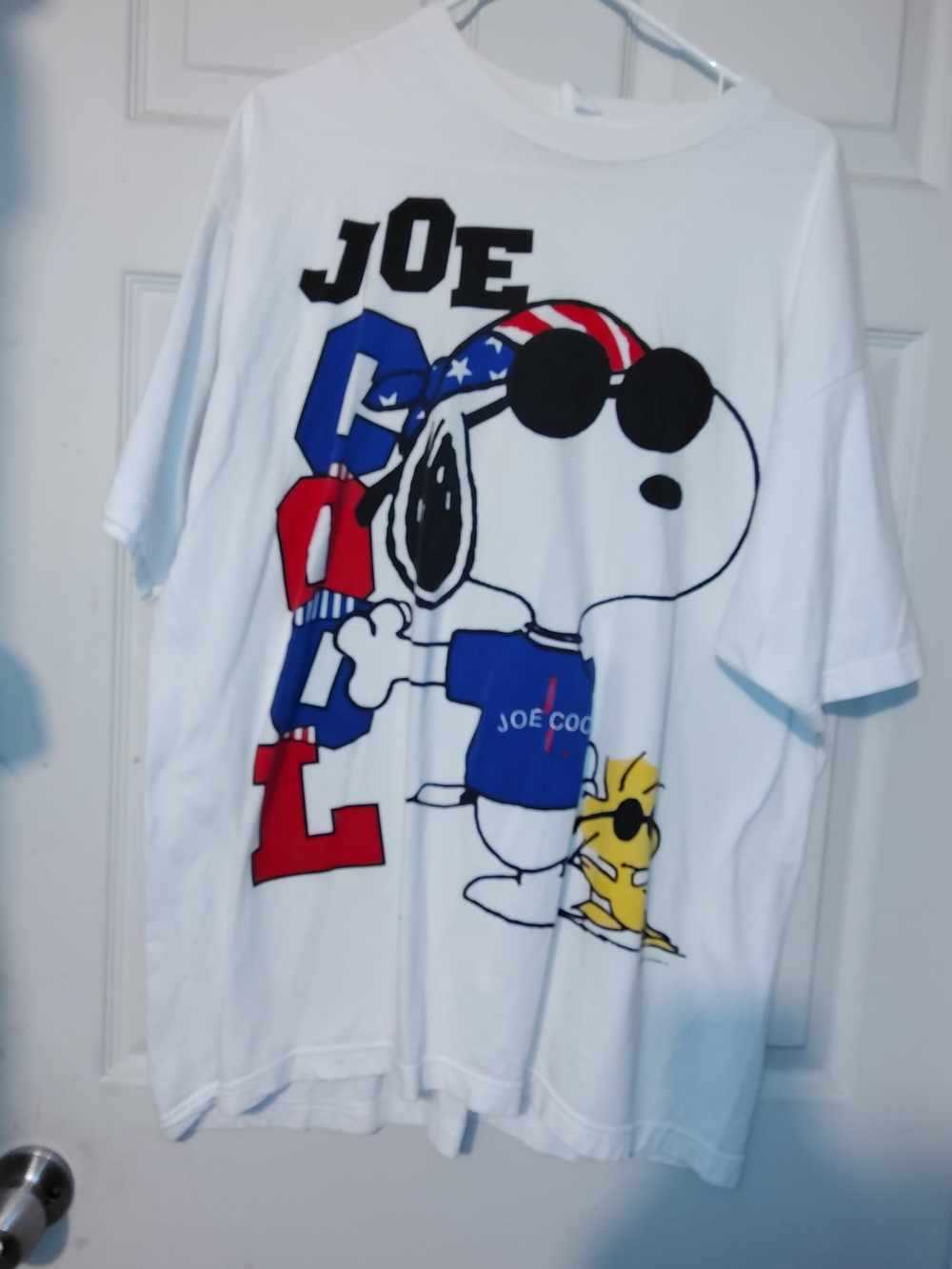 Peanuts Joe Cool Graphic Tee - White with Blue, Red, Black, Yellow